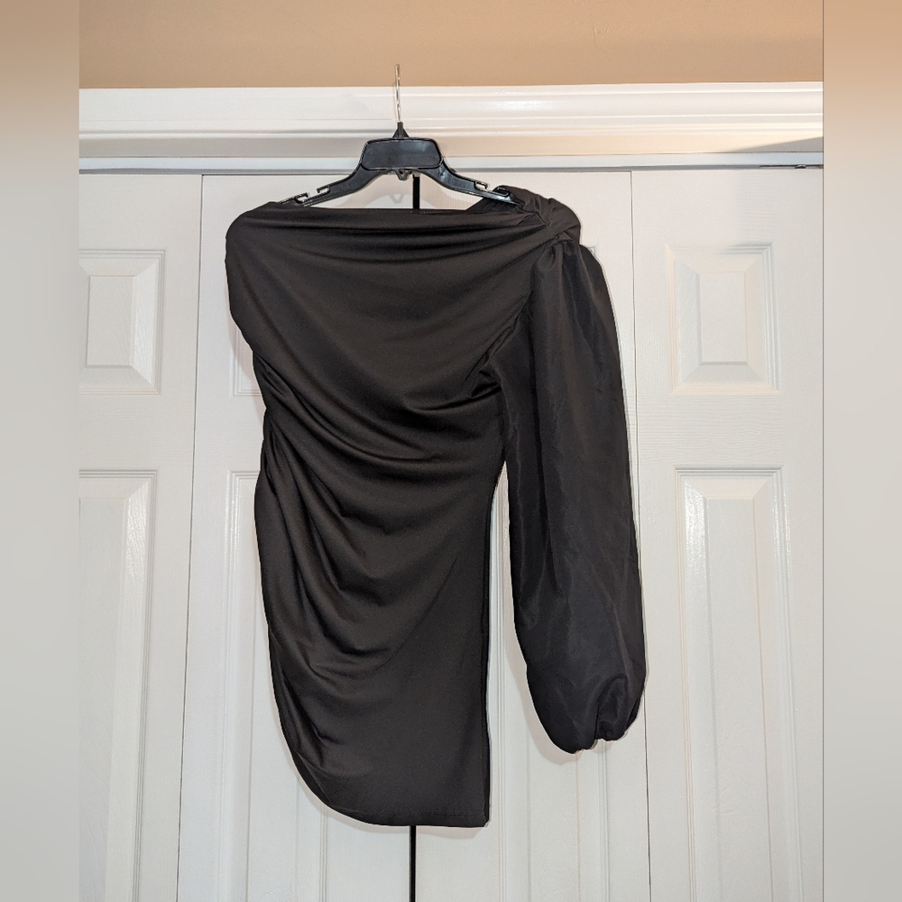 Shein Elegant Black One-Shoulder Dress